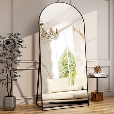 BEAUTYPEAK Miroir Pleine Longueur Surdimensionné 79"x 38 Pouces Arche sur Pied Miroir Pleine Longueur, Noir