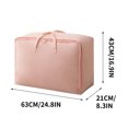 thumbnail image 3 of Pompotops Large Capacity Clothes Storage Bag Organizer With Reinforced Handle Thick Fabric For Comforters, Blankets, Bedding, Foldable With Sturdy Zipper, Clear Window Clearance, 3 of 3