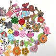 thumbnail image 4 of Coofit 50PCS Wood Button Decorative Cute Cartoon Pattern DIY Craft Button Sewing Button, 4 of 6