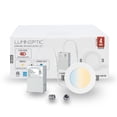thumbnail image 1 of LUMINEPTIC 4 Inch 50 Pack 5CCT Dimmable Slim Recessed LED Pot Lights, Selectable Colors, Bathroom & Damp Locations, 1 of 6