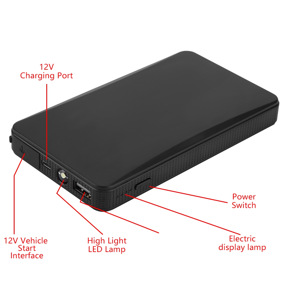 Car Battery Jump Starter, Ultrathin ABS Plastic Multifunction Battery   for Auto