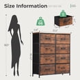 thumbnail image 3 of EDX Commode à 8 Tiroirs pour Chambre, Tour d'Organisation de Rangement en Tissu, Armoire, Brun Rustique, 3 of 8