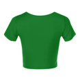 thumbnail image 5 of JIRNDf Hauts pour Femmes T-Shirts d'Été Tendance Mode Manches Courtes Mignon Court Basique Col Rond Coupe Ajustée Blouse pour Femmes Tunique Décontractée Hauts Vert Armée m, 5 of 5