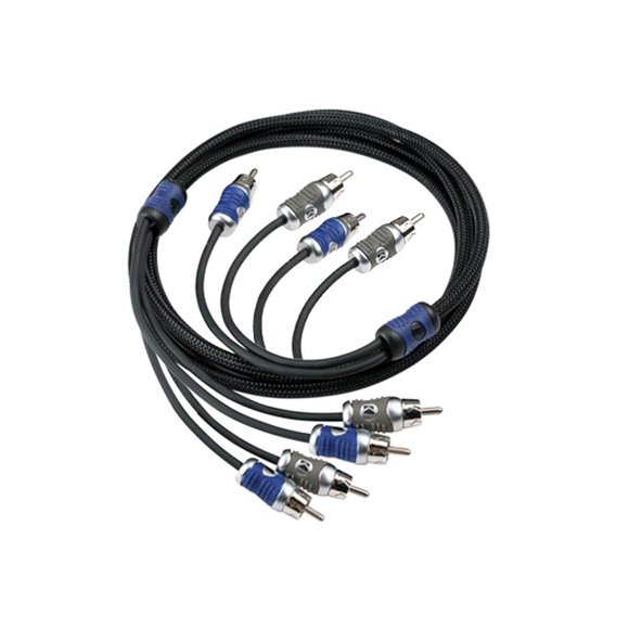 KICKER 46QI44 Q-Series 4-Channel RCA Interconnects, 4.0 Meter