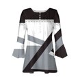 thumbnail image 4 of Birdeem T-Shirt Mode Imprimé pour Femmes Manches 3/4 Blouse Col en V Hauts Décontractés, 4 of 12
