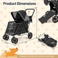 thumbnail image 3 of Gymax Poussette pour Chien pour Petits et Moyens Chiens avec Double Rampe d'Entrée, Roues Tout-Terrain, 3 of 10