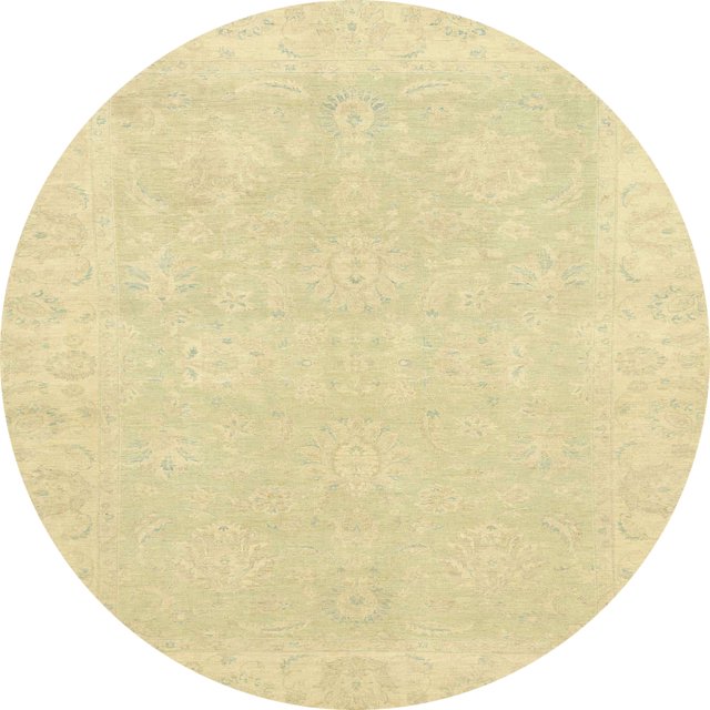 Ahgly Company Tapis d'Intérieur Ronds Abstraits Brun Or de Style Oriental, 3 Pieds Rond