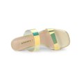 thumbnail image 4 of BLISSFUL STEP Women's Clear Colorful Straps Block Heeled Slides Sandals, 4 of 7