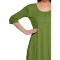 thumbnail image 3 of Moomaya Kurtis en Coton Uni pour Femmes Tenue de Fête Manches 3/4 Robe Mode pour Femmes, 3 of 5