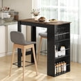 thumbnail image 2 of HOMCOM Bar Table Dining Table with 3 Shelves for Kitchen, Rustic Brown, 2 of 10