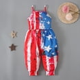 thumbnail image 1 of EGNMCR Girls' Jumpsuits & Rompers Girls Children's Summer Independence Day Romper Sling Sleeveless Backless Short Jumpsuit Kid Rompers, 1 of 8