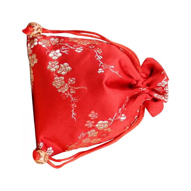 stanreset Brocade Jewelry Bag Drawstring Chinese Style Embroidery Dustproof Wedding Gift Organizer Party Favors Bags Pack Red