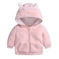 thumbnail image 2 of Kcodviy infant Girls Winter Coat of Many Colors Jacket Kids Rabbit Ears Hooded Jacket Running Jackets for Girls Fleece Zipper Thicken Windproof Girls Clothes Size 4T Warm Outwear Newborn, 2 of 8