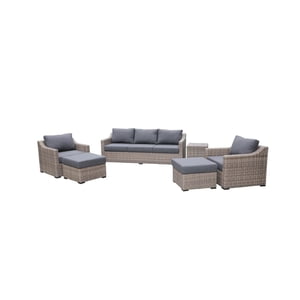 Maple Grove 6-Piece Conversation Set in Charcoal Grey