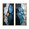 thumbnail image 2 of Designart "Turquoise Tranquility Marble Art in Turquoise, White, and Gold I" Abstract Painting Framed Wall Art Set Of 2 - Modern Gold Framed Wall Art Set Of 2, 2 of 6