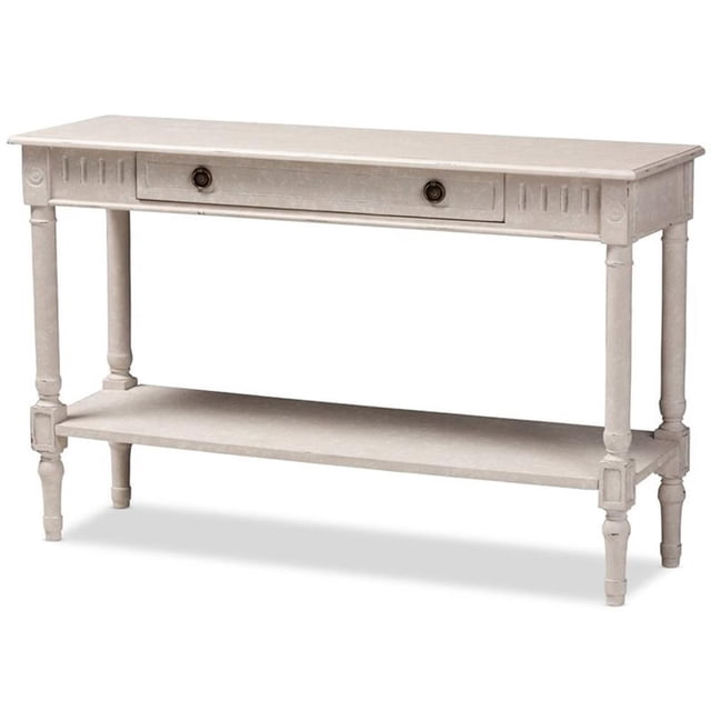Baxton Studio Ariella Table Console de 47 Pouces en Fini Blanchi