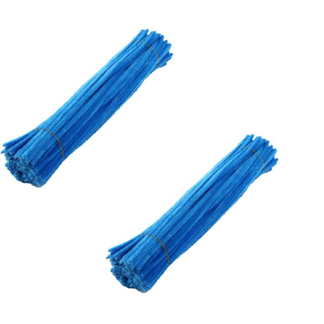 Oleegame 2PC Trashcans For Bedroom 100PC Chenille Stem Solid Color Pipe Cleaners Set for DIY Arts Crafts Decoration Blue