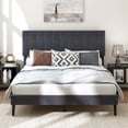 thumbnail image 4 of Costway Queen Size Bed Frame with Height Adjustable Vertical Channel Headboard, Noise Free Gray, 4 of 10