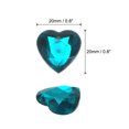 thumbnail image 2 of Unique Bargains 40 Pcs Acrylic Flat Back Rhinestones 20mm/0.8 Inch Heart Artificial Gemstone for Crafts Jewelry Making Water Blue, 2 of 7
