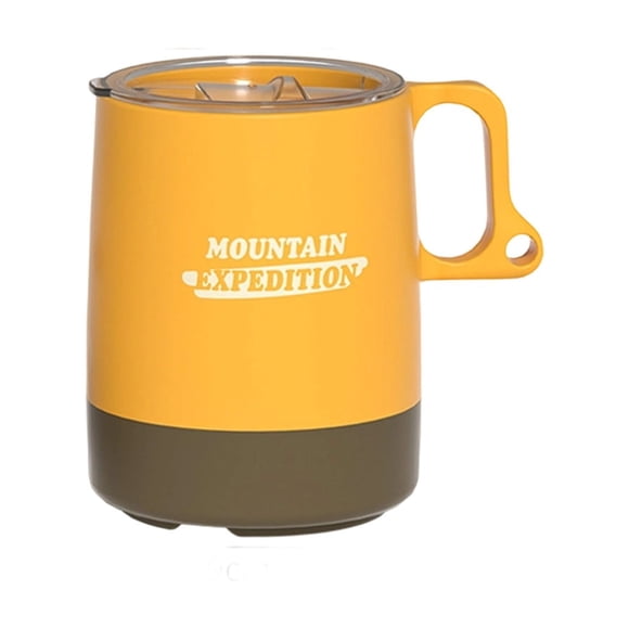 Portable Camping Cup, Outdoor Coffee Mug with Hollowed-Out Handle and Hanging Hole, Lightweight Reusable Water Cup for Camping, Hiking, Picnics and Home Use