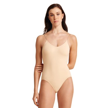 Capezio Women's Camisole Leotard with Clear Transition Straps, Nude, Large