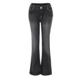 thumbnail image 4 of Teissuly Jeans for Women Mid Waisted Embroidery Stretch Button Straight Full Length Pants, Size XS-5XL, 4 of 8