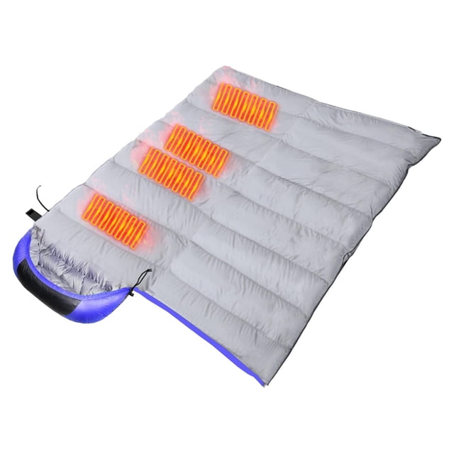 S SERENABLE Sac de Couchage Chauffant Compact Doux Chaud Imperméable Sac de Couchage d'Hiver pour l'Extérieur Bleu