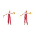 thumbnail image 4 of Wweixi 1/87 Diorama Graffiti Figure Characters Resin People Train Layout Pink 2Set, 4 of 6