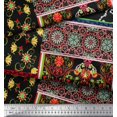 thumbnail image 3 of Soimoi Moss Georgette Fabric Floral & Damask Patchwork Print Fabric by The Yard 42 Inch Wide, 3 of 3