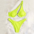 thumbnail image 1 of Cameland Ladies' Sexy Split Shoulder Steel Support Bikini Solid Color Two-piece Swimsuit, 1 of 6