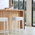 thumbnail image 2 of Linon Claridge Backless Counter Stool White Faux Leather Wood Frame in White, 2 of 13