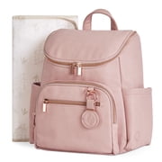 Hannah & Sophia Ready to Roam Diaper Bag Set, Rose Pink