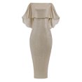 thumbnail image 4 of Pompotops Ladies Back Big Leaf Wrapped Chest And Shoulder BlingBling Package Hip Split Evening Dress, 4 of 5