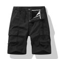 thumbnail image 2 of Birdeem Men Casual Solid Zipper Button Pockets Elastic Waist Cropped Cargo Shorts, 2 of 3