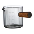 thumbnail image 1 of Tasse à Lait pour Café avec Poignée en Bois Tasse Mélangeuse Transparente Résistante aux Hautes Températures Style C 120 ml, 1 of 8