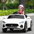 thumbnail image 3 of Gymax 12V Kids Ride On Car Maserati GranCabrio Licensed w/ Remote Control& Lights White, 3 of 10