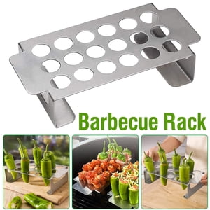 Dvkptbk BBQ Grill Multifunctional Grill Grill Chicken Leg Grill Stainless Steel Grill,Stainless Steel Pepper Barbecue Rack, 18 Hole Barbecue Tool Rack Home & Garden