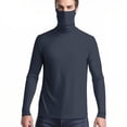 thumbnail image 4 of Ovbmpzd Tops for Women Trendy Navy Sun Protection Long Sleeve Solid Breathable Tees Womens T Shirts S, 4 of 8