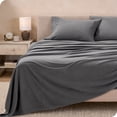 thumbnail image 2 of Bare Home Cozy Fleece Sheet Set - Extra Plush Polar Fleece - Deep Pocket - Full, Gray, 2 of 8