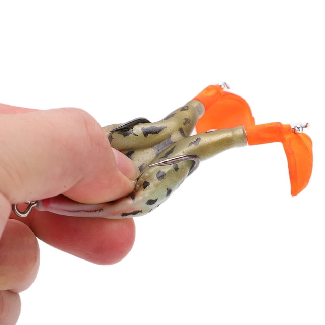 Frogs Baits, Floating Water Frog Lures Plastic Elastic for Bass Snakehead Salmon Fishing 1#,2#,3#,4#,5#