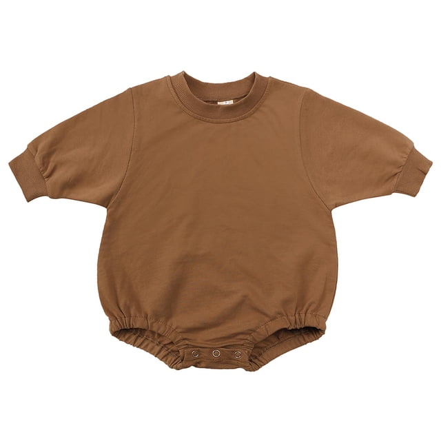 IROINID Aubaines Cache-Couche pour Bébé à Manches Longues Printemps Barboteuse Mignonne pour Bébés Garçons Chandail à Boutons Combinaisons, Brun