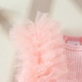 thumbnail image 4 of GPOECD Combinaison Courte Côtelée Sans Manches en Dentelle pour Filles, Ensemble Robe et Bandeaux, Combinaisons Sans Manches pour Filles Rouge-K, 9-12 Mois, 4 of 6