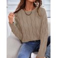 thumbnail image 5 of Cathalem WoWomens Oversized Sweaters Knit Oversized Crew Neck Long Sleeve Pullover Sweaters Tops,Khaki S, 5 of 5