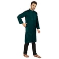 thumbnail image 2 of Atasi Indian Solid Kurta Pajama Set For MensMandarin Collar Casual Long-Wear Kurta, 2 of 7