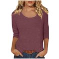 thumbnail image 1 of 2025 T-Shirt de Course Décontracté Uni pour Femmes à Manches Longues Femmes Couleur Imprimé Col Bas Manches Longues Femmes Course Coupe Manches 3/4 T Manches Longues Compression T-Shirt pour Femmes Haut, 1 of 7
