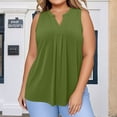 thumbnail image 4 of Posijego Débardeurs Grande Taille pour Femmes Blouse Habillée Col en V Sans Manches Plissée Décontractée pour le Travail, 4 of 7