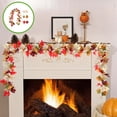 thumbnail image 1 of EGNMCR Halloween Thanksgiving Decorations Artificial Leaf Garland Rattan Hanging Pumpkin Maple Leaf Garland Indoor Home Halloween Christmas Party Fireplace Decorations Plasti c Maple Leaf Rattans, 1 of 6