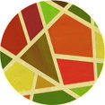 thumbnail image 1 of Ahgly Company Tapis Rond Lavable en Machine Intérieur Transitionnel Vert, 5 Pieds Rond, 1 of 7