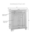 thumbnail image 4 of Pemberly Row Modern Wood Portable Kitchen Island in Matte Black, 4 of 9