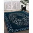 thumbnail image 2 of Ahgly Company Tapis d'Intérieur Ronds Abstraits Vert Sarcelle Profond, Tapis de Zone Abstraits, 3 Pieds Rond, 2 of 6